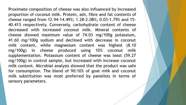 Quality Attributes of Cheese Produced from Goat’s Milk Supplemented with Coconut Milk JFTR 2020 71 смотреть онлайн