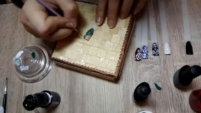 Дизайн ногтей трафаретная роза, шеллак. смотреть онлайн