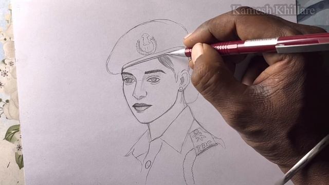 Woman IPS officer drawing || lady police drawing step by step смотреть онлайн