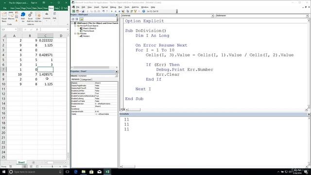 Excel VBA Programming - Debugging | 4 - Error and Err Number смотреть онлайн