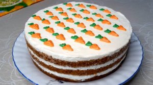 Морковный торт с крем-чизом. Потрясающий аромат и чуть пряный вкус.