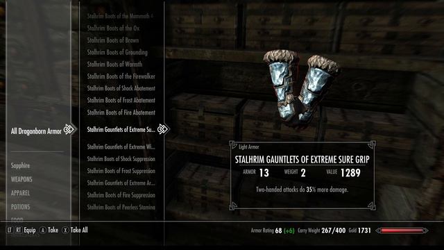 Stalhrim Gauntlets of Extreme Sure Grip (Light Armor) смотреть онлайн