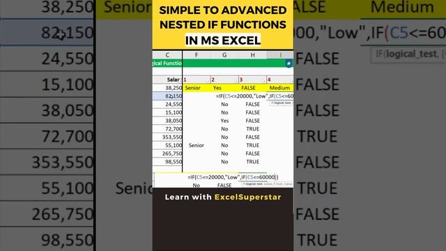 Nested IF Functions in Excel | #ExcelNestedFunctions #ExcelFunctions #NestedIF #ExcelExperts смотреть онлайн