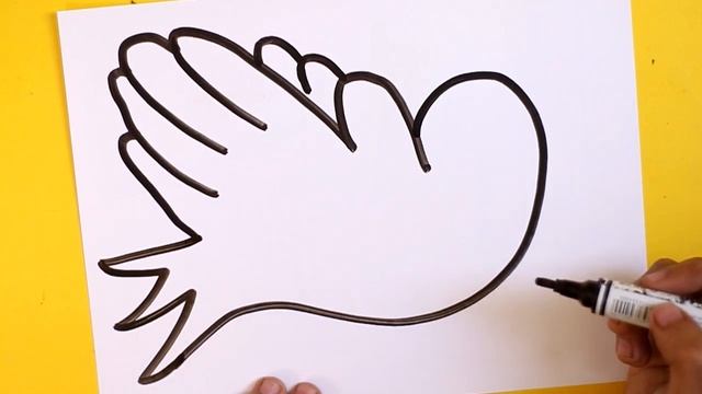 How to Draw Bird From Hand Tracing For Kids смотреть онлайн