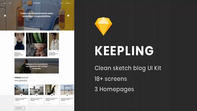 Keepling – sketch clean blog template and UI kit | Themeforest Website Templates and Themes смотреть онлайн