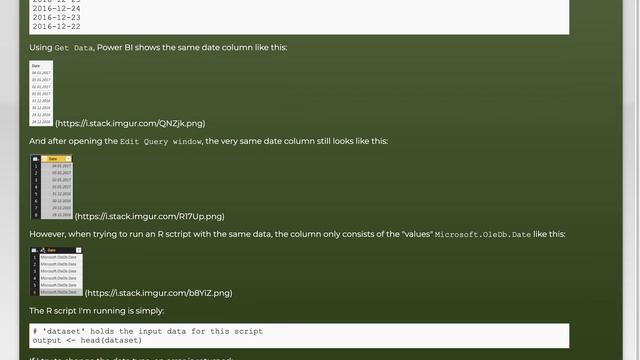 R script in Power BI returns date as Microsoft.OleDb.Date смотреть онлайн