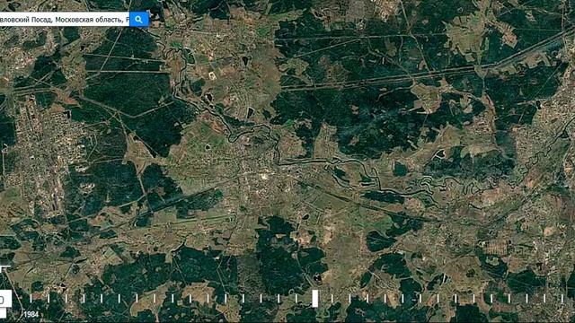 Обзор истории изменения ландшафта Павловского Посада и района со спутника смотреть онлайн