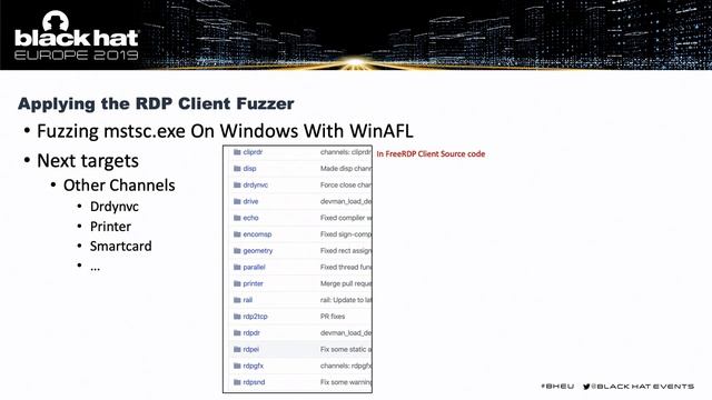 Fuzzing and Exploiting Virtual Channels in Microsoft Remote Desktop Protocol for Fun and Profit смотреть онлайн