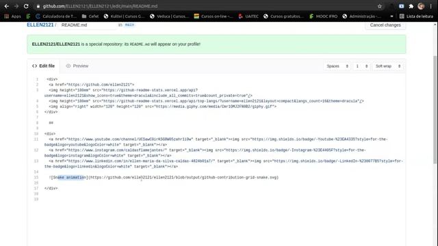 Painel e animação da cobrinha | Github смотреть онлайн