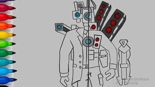 Fun Easy Way Draw Titan Upgraded Speakerman & Titan Cameraman As 1 #titanspeakerman  #titancamerama