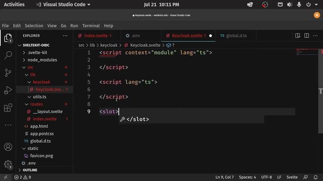 Sveltekit + OpenID Auth (Todo App) | Part 6 Writing Keycloak slot component смотреть онлайн
