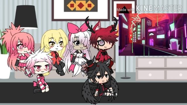 GLMV Hazbin hotel reacting to angel dust and cherri bomb song смотреть онлайн