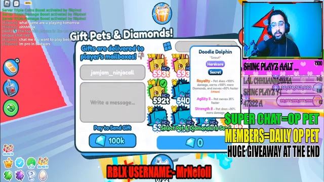 ?LIVE? *NEW* DOODLE HARDCORE OP PET & ?GEMS? | Pet Simulator X MAILBOX Giveaway Live #petsimulatorx смотреть онлайн