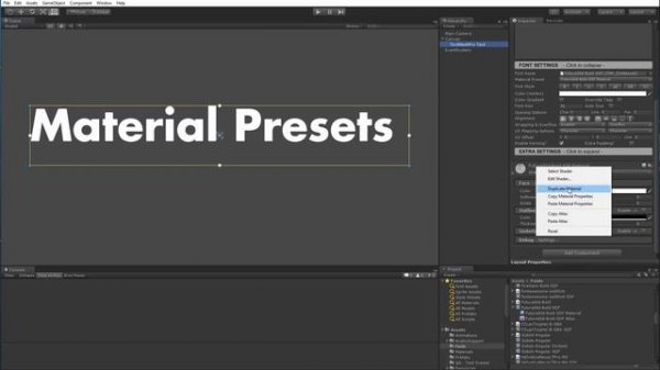 TextMesh Pro - Working with Material Presets