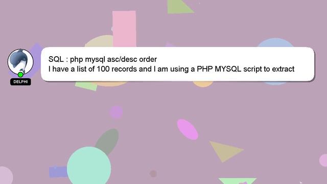 SQL : php mysql asc/desc order смотреть онлайн