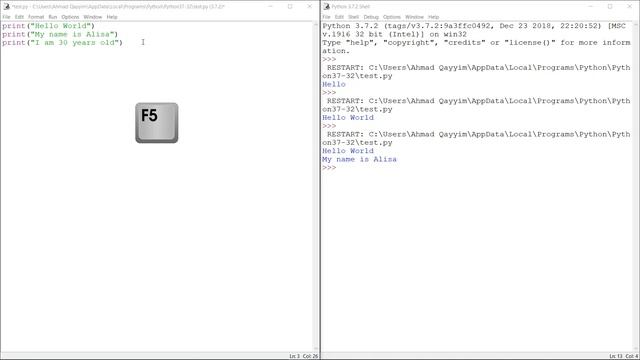 Python Coding Example #1 - Basic Print Command смотреть онлайн
