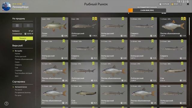 Русская Рыбалка 4// Russian Fishing 4// Два троф Осетра русского Севрюга и Шип смотреть онлайн