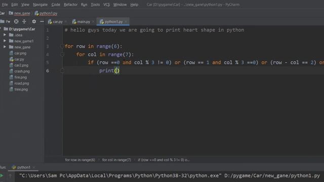 How to make heart pattern in Python Full tutorial with code смотреть онлайн