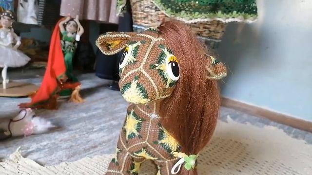 Лошадка из мотивов крючком 35 см Мастер класс смотреть онлайн