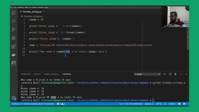 CURSO BÁSICO DE PYTHON | AULA 05 | Formatando Strings (100% GRATUITO ?) смотреть онлайн