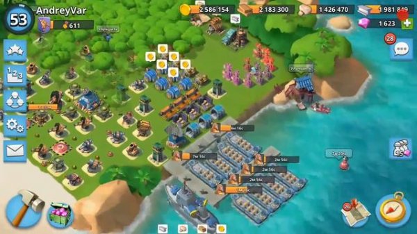 Boom Beach Первый Летсплей Воинами(чищу карту)