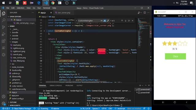 How to create Custom Star Rating Bar in react native? || in Hindi смотреть онлайн