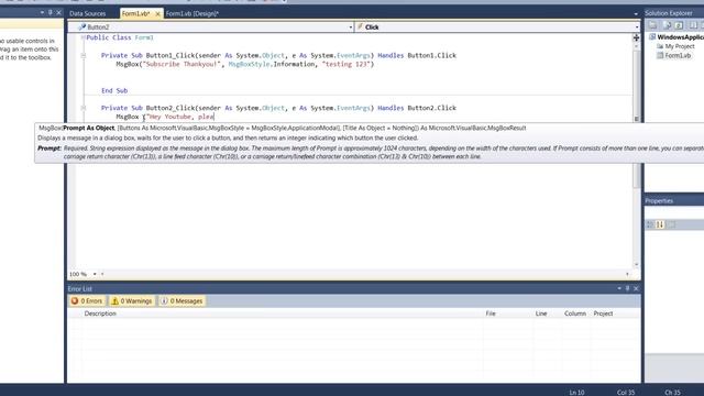 Add and Change Messagebox Style in Visual Basic смотреть онлайн