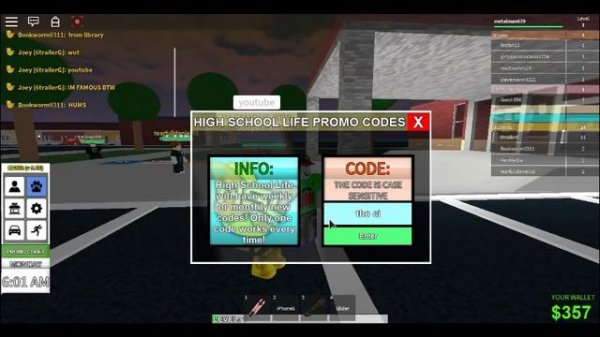 roblox high school life glider code (EXPIRED)