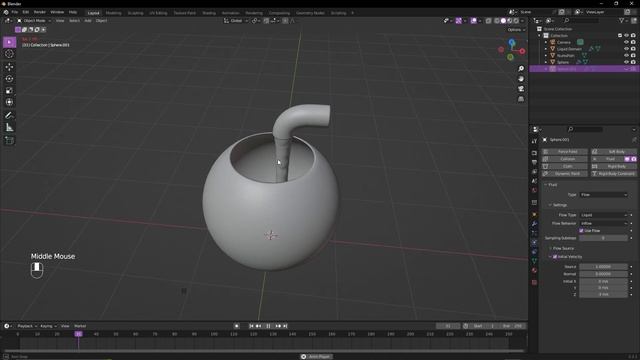 Анимация воды из крана - физика жидкости в Blender смотреть онлайн