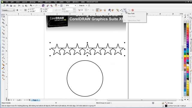 CorelDraw Tutorial 185 CorelDRAW X6 for beginners the Interactive Blend Tool смотреть онлайн