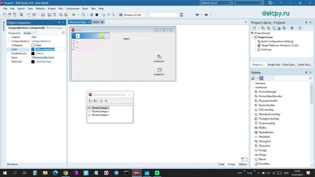 CategoryButtons Delphi.