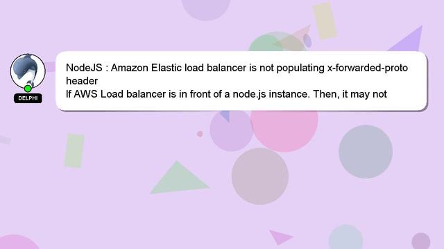 NodeJS : Amazon Elastic load balancer is not populating x-forwarded-proto header смотреть онлайн