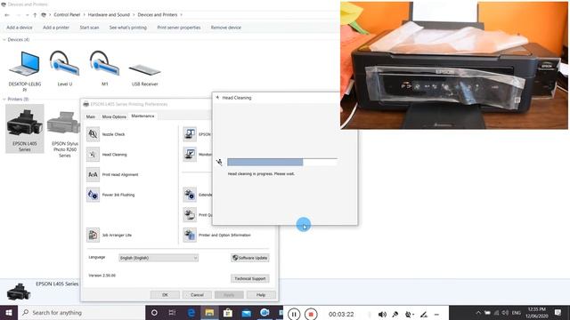 Epson L405 Printer Head Cleaning || Blank Page Print Issue Solved L805 L110 / L220 / L360 / L380 смотреть онлайн