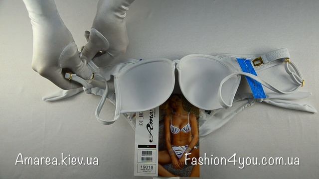 Белый купальник пуш ап с аппликацией Amarea 19018 смотреть онлайн