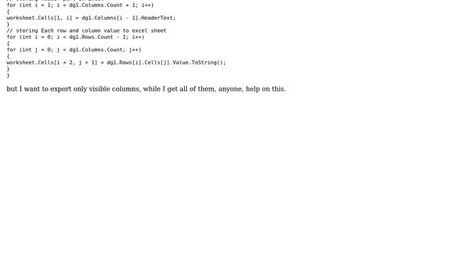 Exporting only visible datagridview columns to excel смотреть онлайн