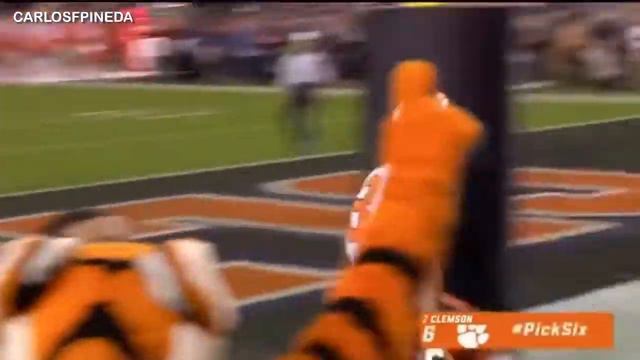 AJ Terrell interception touchdown Clemson vs Alabama смотреть онлайн