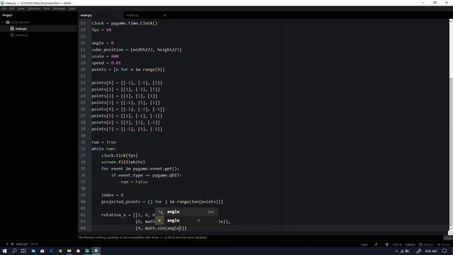 Python: 3D Rendering from Scratch (Projection and Rotation) смотреть онлайн