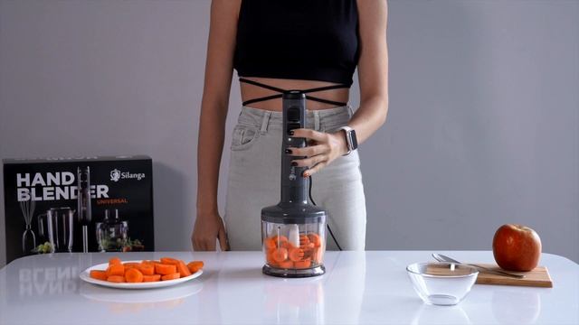 Как блендер Silanga BL800 Universal измельчает морковь. смотреть онлайн