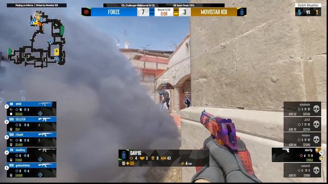 Movistar KOI vs FORZE | ESL Challenger Melbourne 2024 Europe Closed Qualifier | (BO3) MAPA 2 CS2 смотреть онлайн