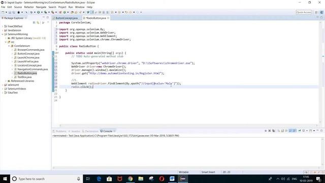 Selection of Radio button - Selenium WebDriver - Session 12 смотреть онлайн