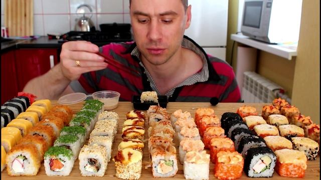 МУКБАНГ 100 СУШИ/РОЛЛОВ ЗА РАЗ | Съем или нет? | MUKBANG 100 SUSHI/ROLLS | не АСМР | eating show| 먹 смотреть онлайн