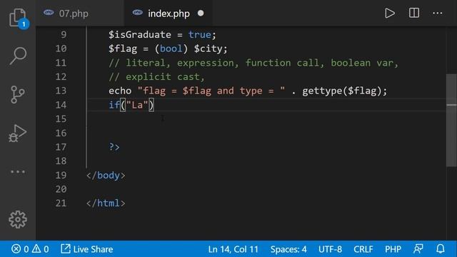 #08 PHP Course - Data Types - boolean смотреть онлайн