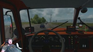ЗАТОПИЛО ДОРОГУ - ЕДУ ПО ПАНТОННОМУ МОСТУ - СУРОВАЯ РОССИЯ ETS 2 + РУЛЬ