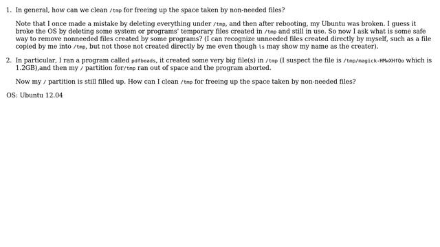 Unix & Linux: How to clean /tmp? смотреть онлайн