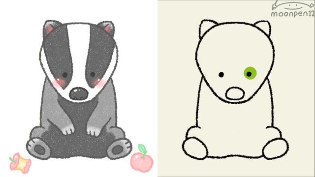 오소리 그리기 Badger Drawing