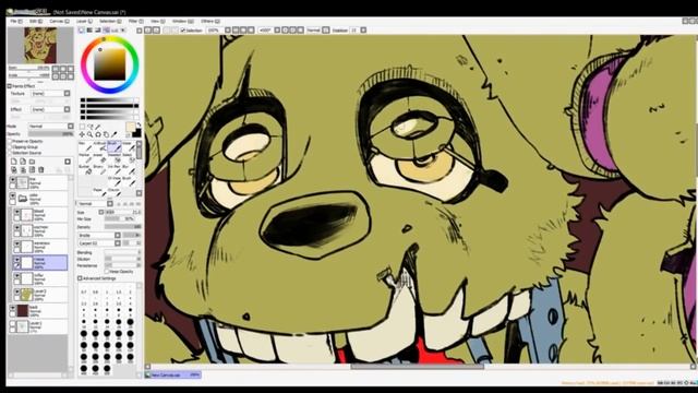 Springtrap Speedpaint *FNAF* { Paint Tool Sai }