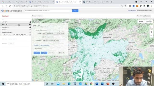 7 - A Utilização do NDVI, NBR e do Modelo Digital de Elevação (MDT) no Google Earth Engine Explorer смотреть онлайн