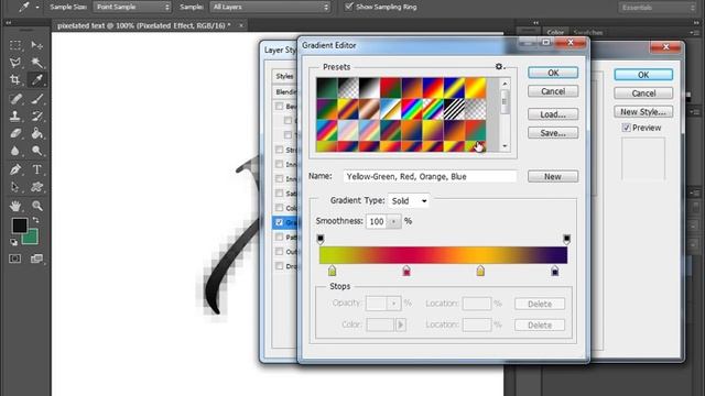 Create a Pixelated Text effect using Photoshop. смотреть онлайн