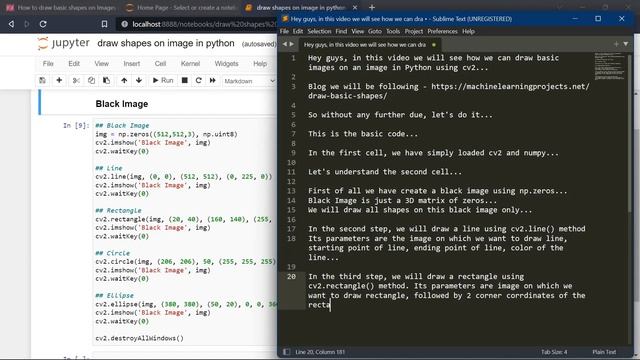 Draw Basic Shapes on an Image in Python using OpenCV - Basic Computer Vision Operations смотреть онлайн