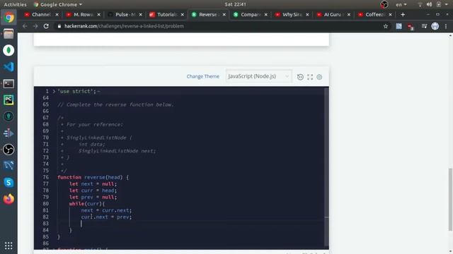 Solving "Reverse a linked list" from Hacker Rank (Easy) - Problem solving in JS смотреть онлайн